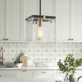 1 - Light Clear Shade Square Glass Pendant Light