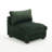 Upholstered Green Faux Rabbit Fur Flannel Armless Chair with Pillow Back, Single Chair Module Part For Sectional Sofa-1671411241
