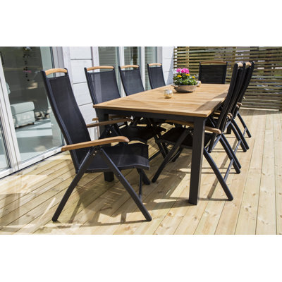 Navya 6 - Person Patio Dining Set with Extendable Rectangular Table
