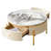 Modern Round Coffee Table with 2 Large Drawers Storage