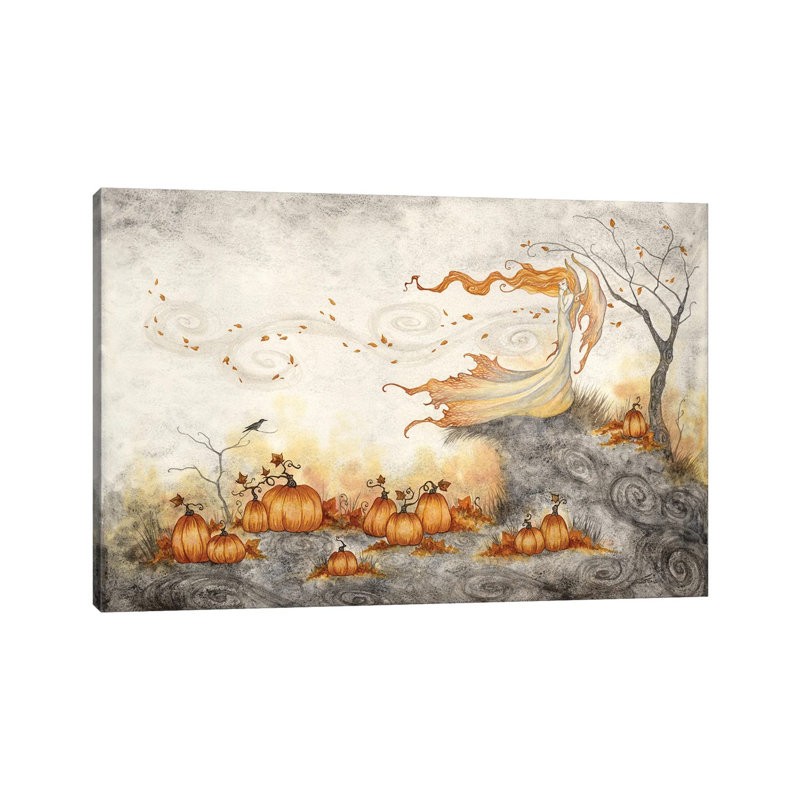 «Whispers In The Pumpkin Patch» par - Toile tendue, H 8 po x l 12 po x P 0,75 po