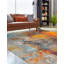 Tapis abstrait bleu / gris / orange Octagon-69786822