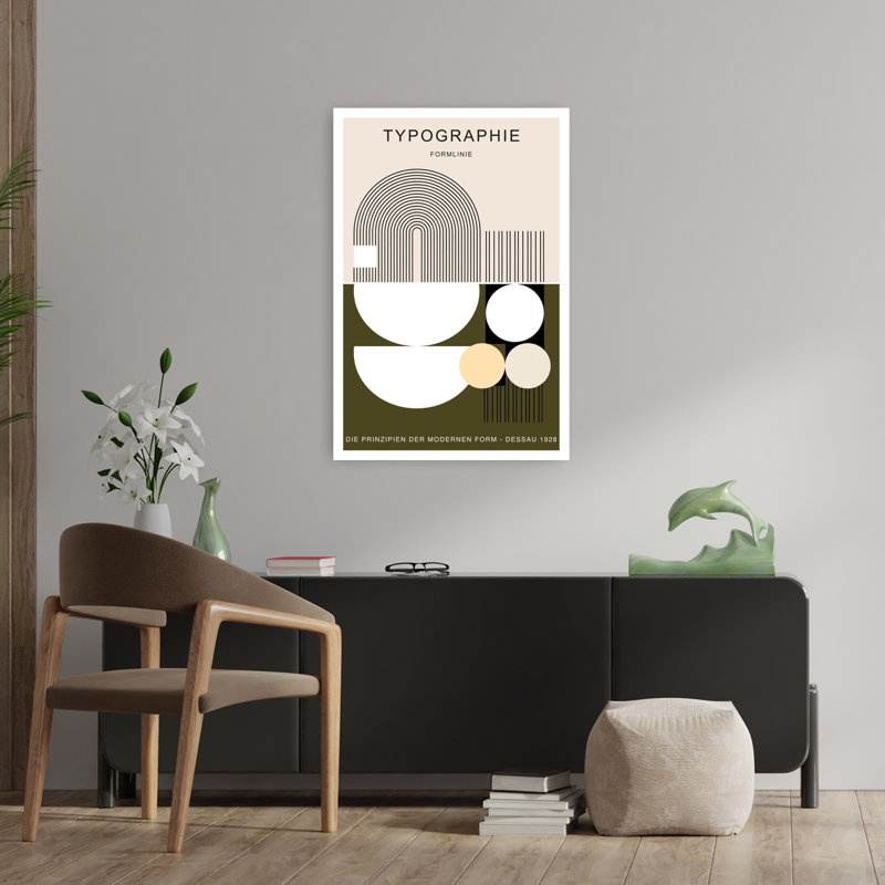 The New Typography Form and Function Abstract Geometric Minimalist Architecture City Wall Art Print 1 Piece Wrapped Canvas Wall Art
