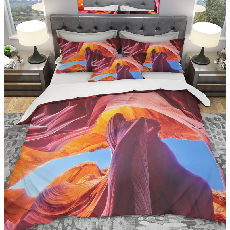 Ensemble de housse de couette designart antilope canyon, Housse de couette très grand + 2 taies décoratives