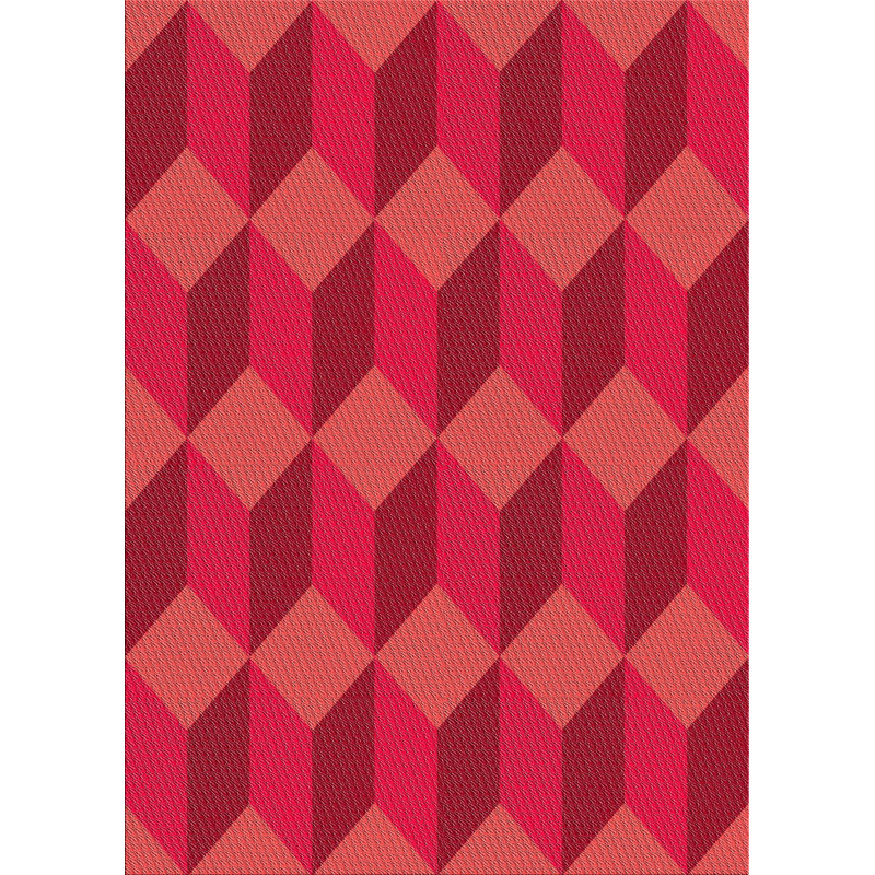 Tapis de zone rouge en laine touffeté à la main Delcastillo