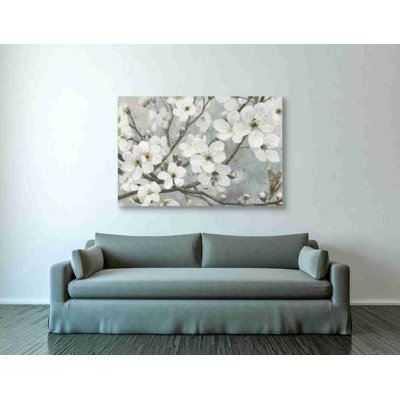«Cherry Blossoms I BLUE» par James Wiens, art mural sur toile