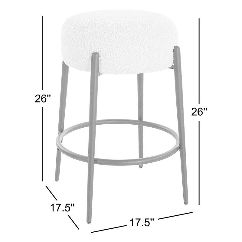 Lavanda Upholstered Counter Stool with Metal Frame