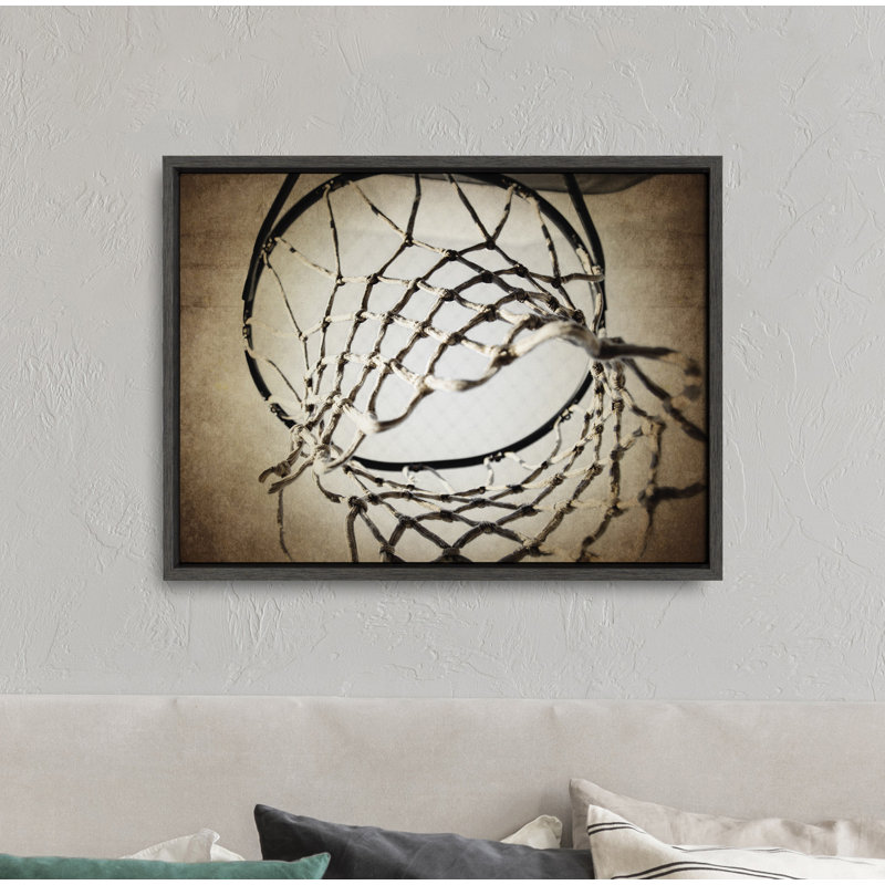 Vintage Basketball Net by Saint and Sailor Studios Framed Canvas Wall Art Print