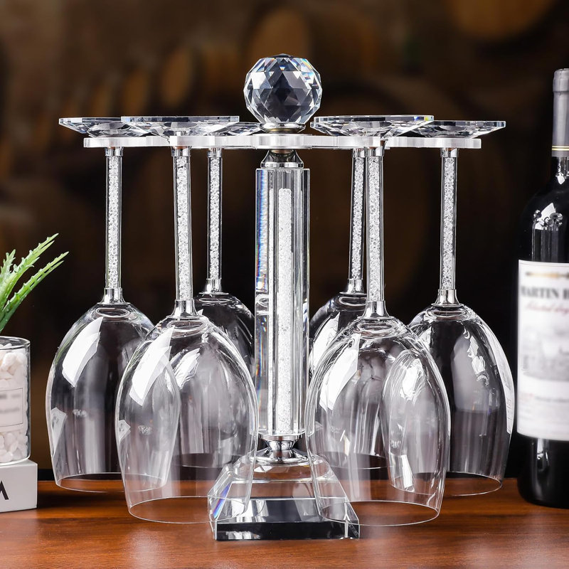 Crystal Glass High Footed Cup Holder