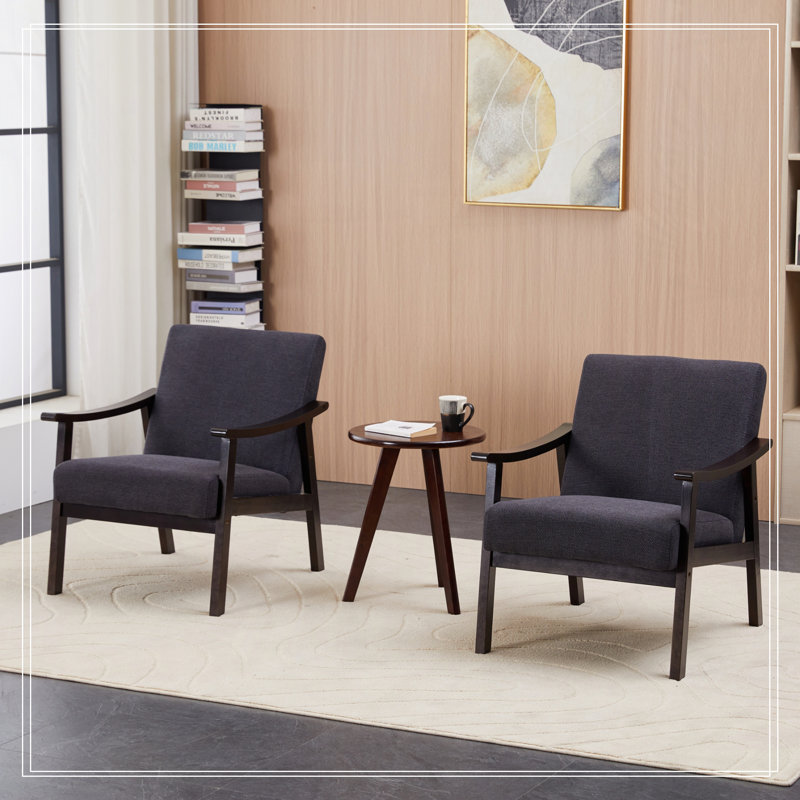 Chaise avec accoudoirs et dossier haut, Noir antique
