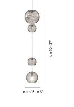 Oto Suspension Pead Smoky Striped Satin Nickel G9 Ul, Smoky