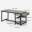 Ensemble de table de salle à manger pour 4 personnes avec tiroirs de rangement et support à vin - Ensemble de salle à manger de cuisine avec bancs rembourrés pour salle à manger, gris