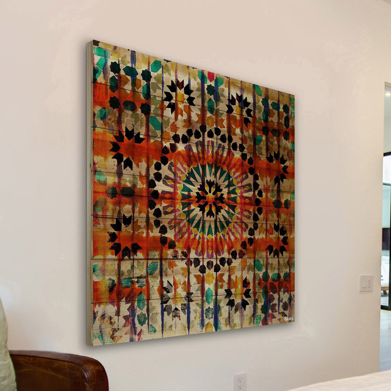 Amizmiz - reproduction d'art, H 40 po x l 40 po x P 1,5 po, Bois