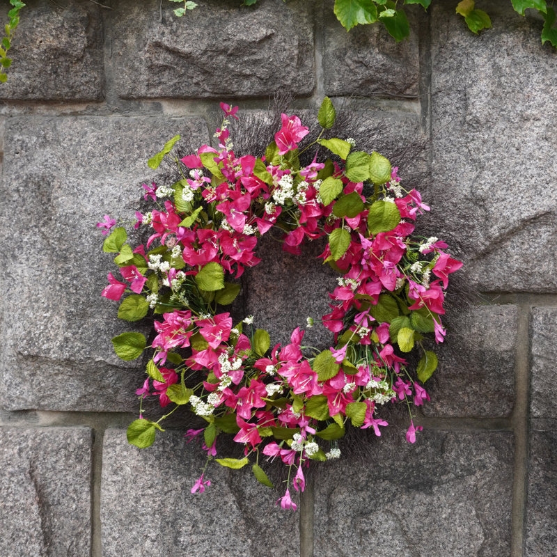 Couronne de bougainvilliers roses et de verdure Alderete