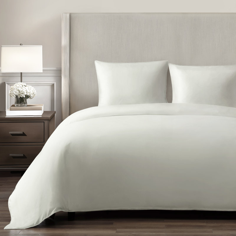 Silken Sateen TENCEL Duvet Cover Set , Gray, Queen