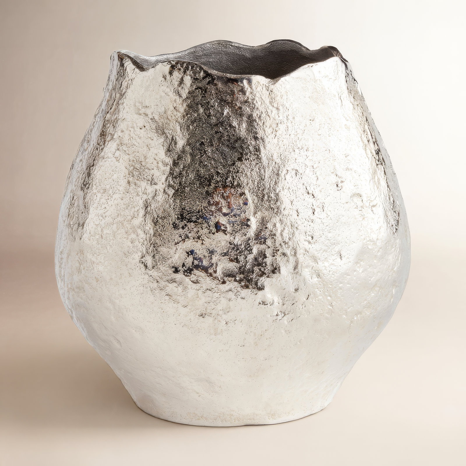 Perot Table Vase, Silver, 10.75" H x 10.25" W x 6.75" D