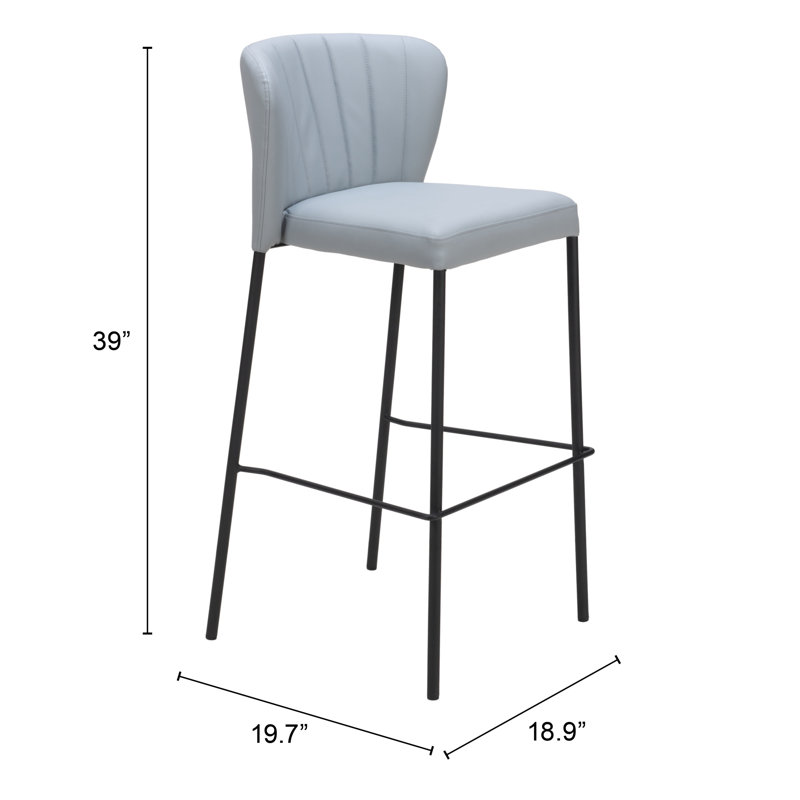 Tabouret Linz, Tabouret de bar (siège d'une hauteur de 29,3 po), Gris