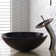 Copper Glass Circular Vessel Bathroom Sink