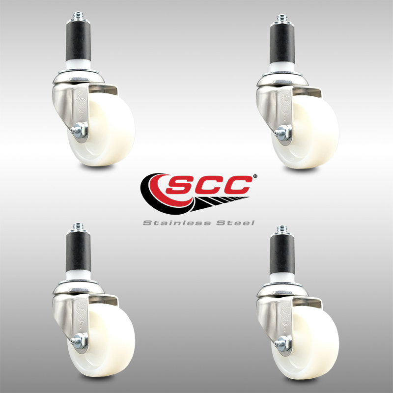 Ensemble de roulettes extensibles pivotantes en nylon, H 3 po x l 3 po