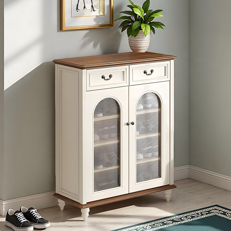 Classic American style storage shoe cabinet, 41.34" H x 31.5" W x 14.96" D