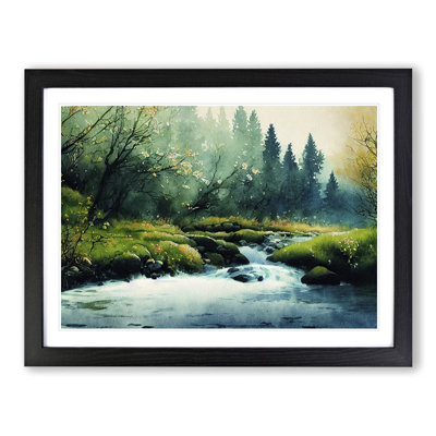 Summer Forest Stream Vol.4 1 Piece Single Picture Frame Painting