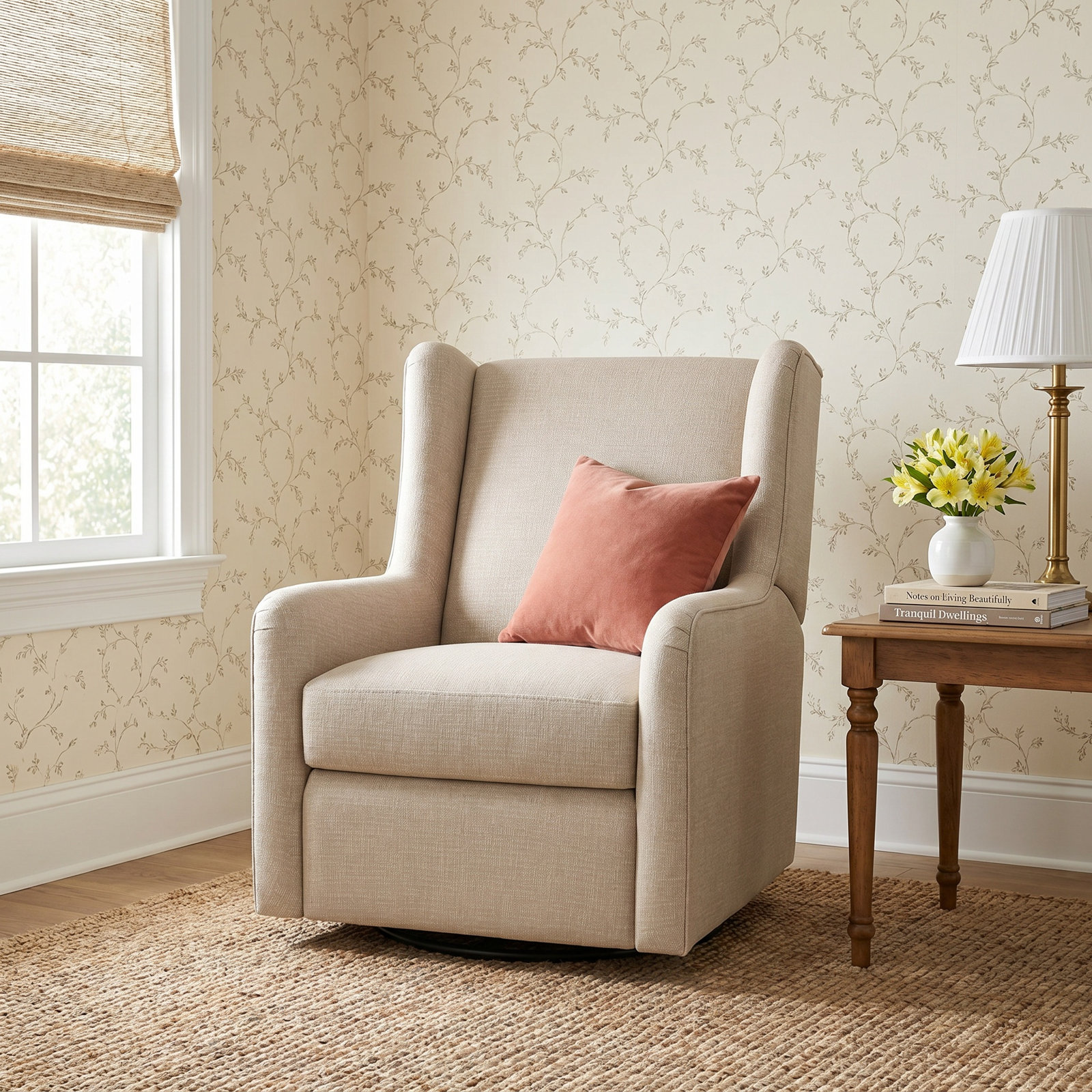 Upholstered Swivel Glider, Radical Porcelain Performance
