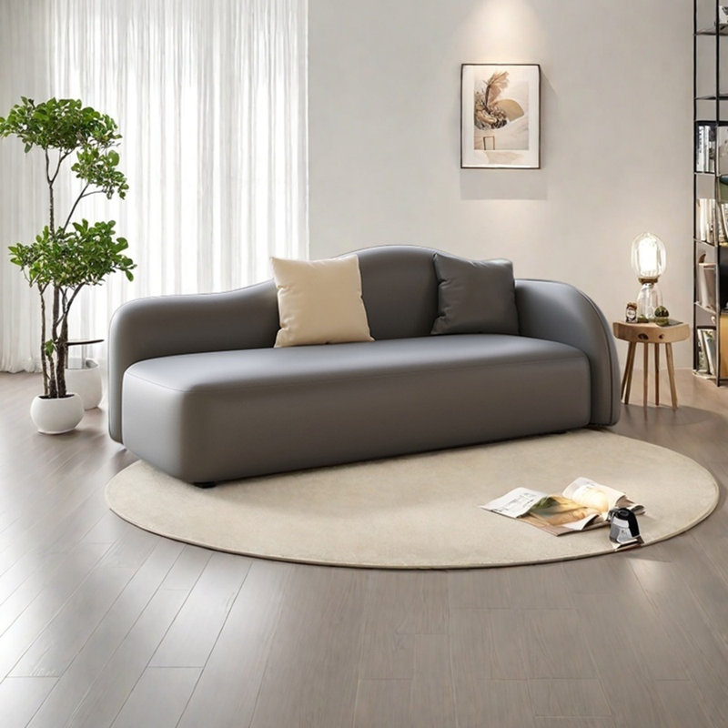 Fauteuil inclinable ergonomique en similicuir massif, Orienté à droite, Gris