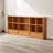 Wooden Display Cabinet with Open Shelves and Bottom Drawers, 70.87 Inches Long, Multifunctional Side Cabinet
