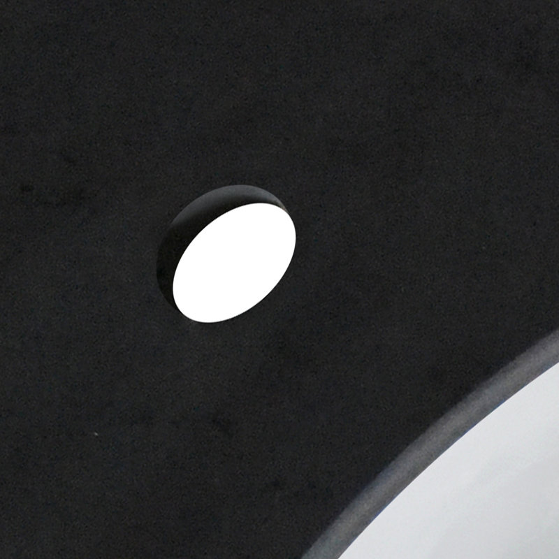 25'' Quartz Single Bathroom Vanity Top with Sink, Broadway Black