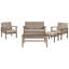 Klarissa Solid Wood 5 - Person Seating Group with Cushions