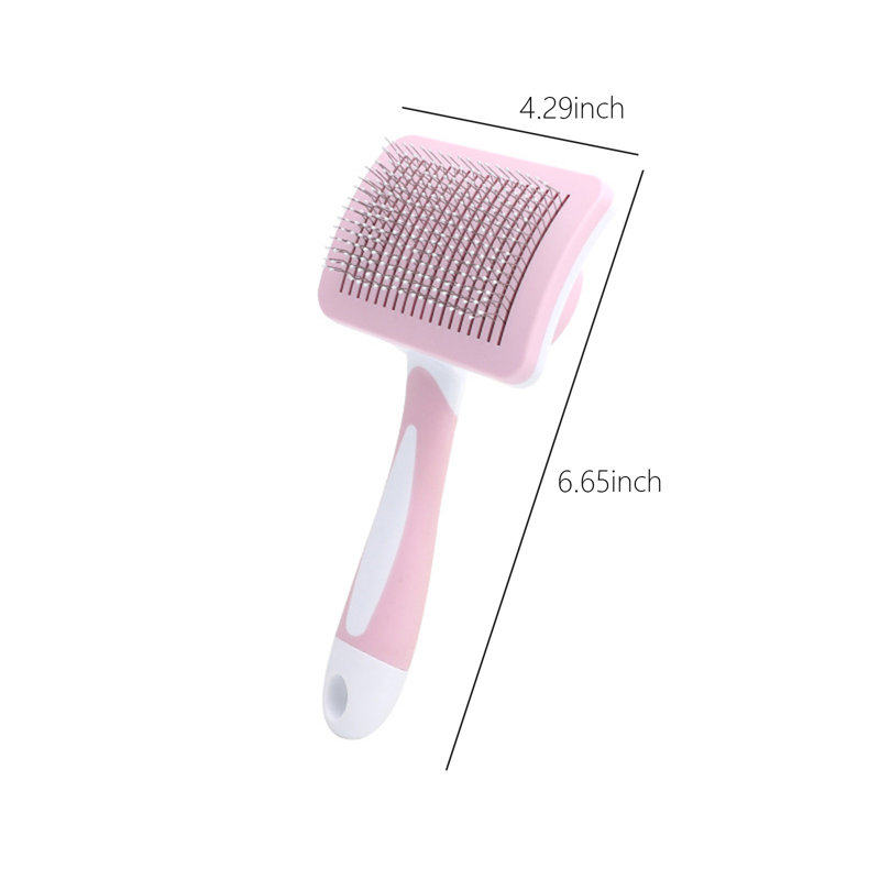 Peigne de démêlage à double face 4,3 x 6,7 po pour chats, rose, Rose