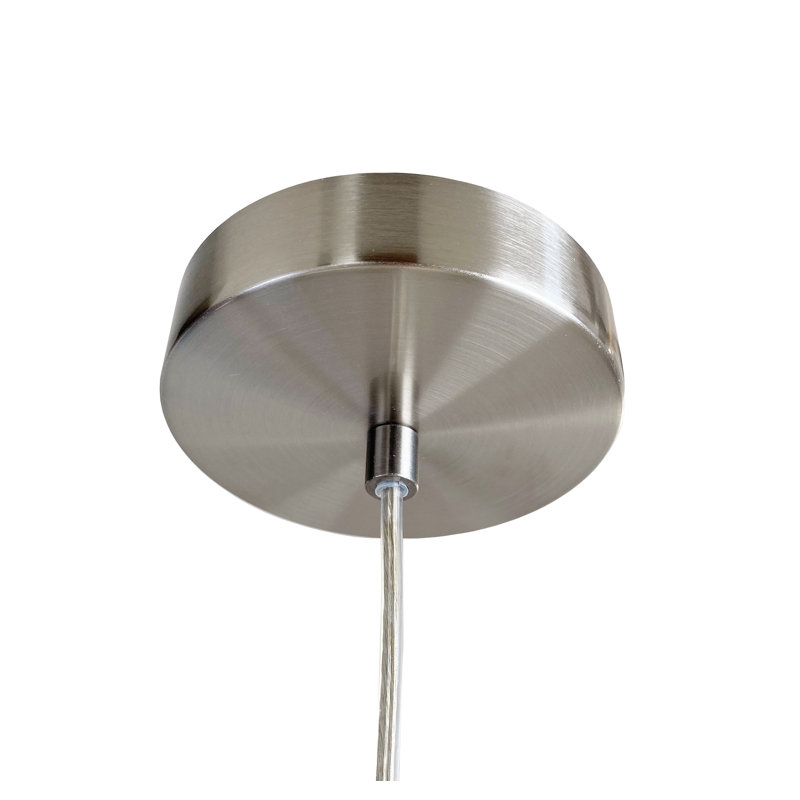 Boomery 1 - Light Single Pendant, Nickel, 9" H x 15" W x 15" D, E26 - Default