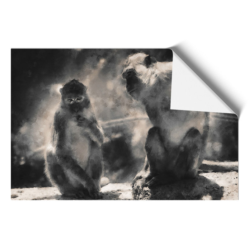 Mountain Monkeys Painting - Frameless Print, 21cm H x 30cm W x 0.1cm D