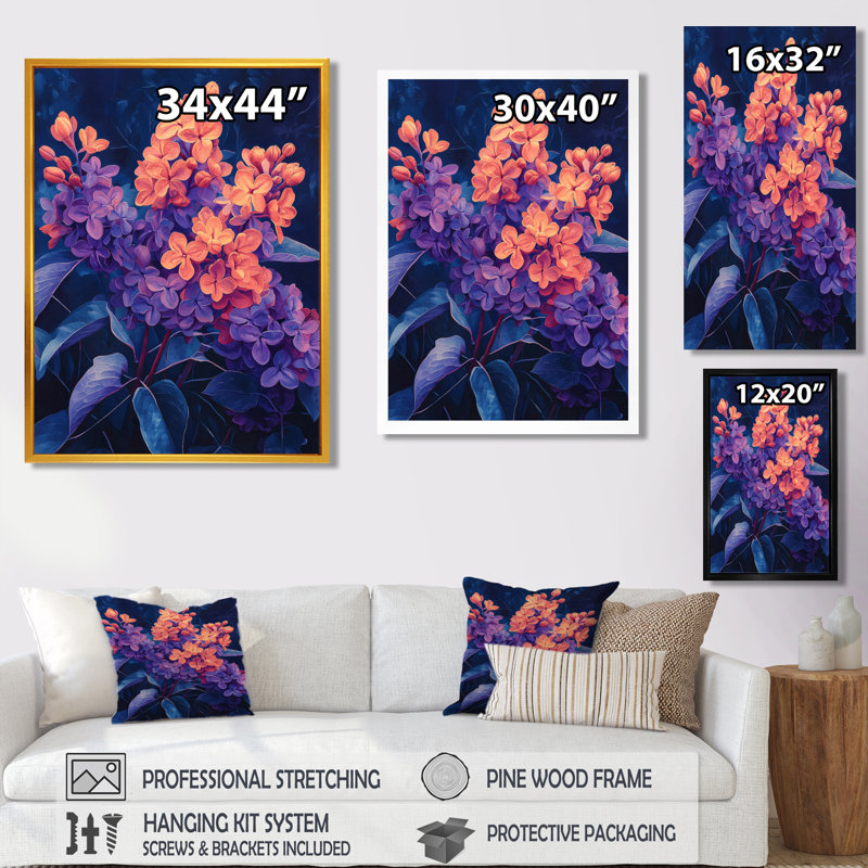 Stefani - Art mural floral, H 40 po x l 30 po, Reproduction encadrée sans passe-partout, Blanc