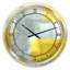 Gris et jaune bleu abstrait X - horloge murale moderne-50582422
