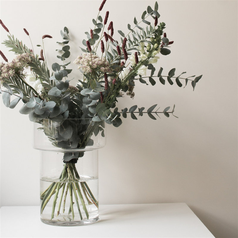 Vase de table en gazon artificiel, L 9 po