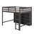 Solid Wood Loft Bed With 8 Open Storage Shelves, Full Size Loft Bed Built-In Ladder And Full-Length Guardrails-958095608