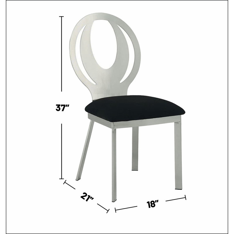 Ensemble de 2 chaises d'appoint en microfibre et en métal avec assise confortable et cadre argenté durable, parfait pour les espaces de repas et de vie modernes.