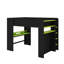 Full Size Wood Bunk Bed With Height-Adjustable Desk,Wardrobe,Ample Storage Space And RGB Light-175859115