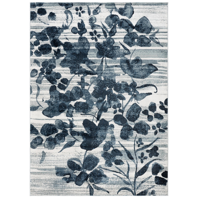 Tapis intérieur/extérieur à motif floral Utopia 804, Rectangle 5 pi 3 po x 7 pi 6 po