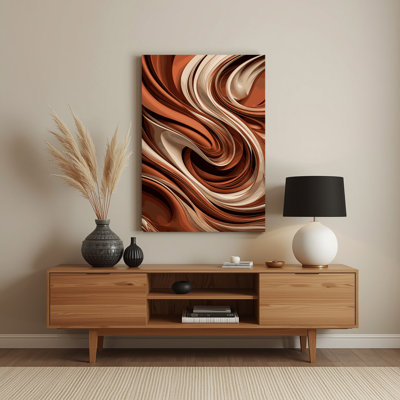 Digital Abstraction 2 Brown Metal Wall Art