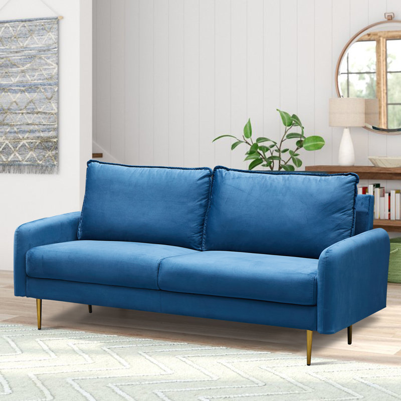 Govany 57.8'' Velvet Loveseat, Space Blue Velvet, 34" H x 69" W x 32" D