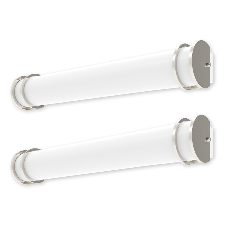 Luminaire pour meuble-lavabo à DEL à intensité variable 30 W, 3 W, 2 W, à finition variable, nickel brossé