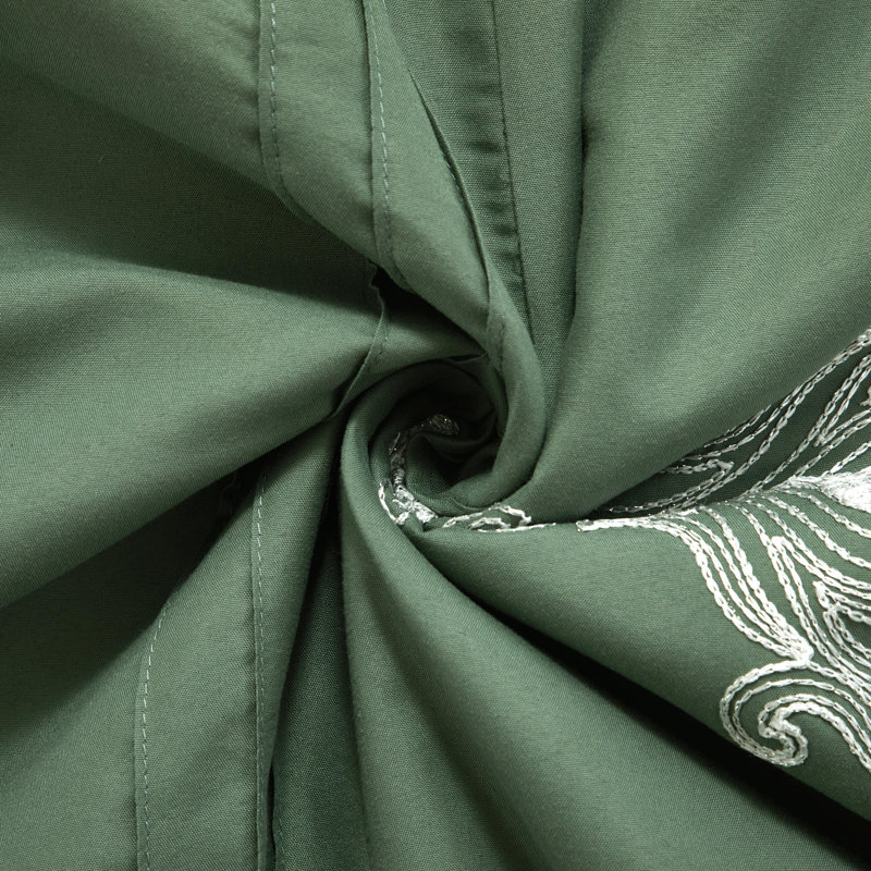 Ensemble d'édredon traditionnel 7 pièces Kelly, Édredon de très grande taille et 6 pièces suppl, Vert