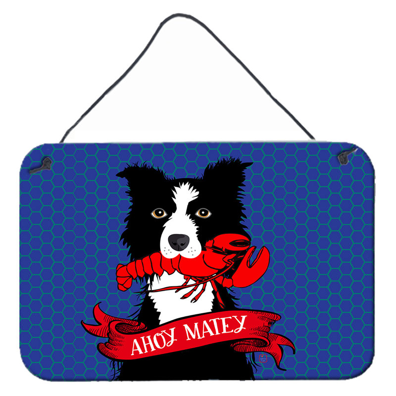 Décoration murale collie à bordure nautique ahoy matey