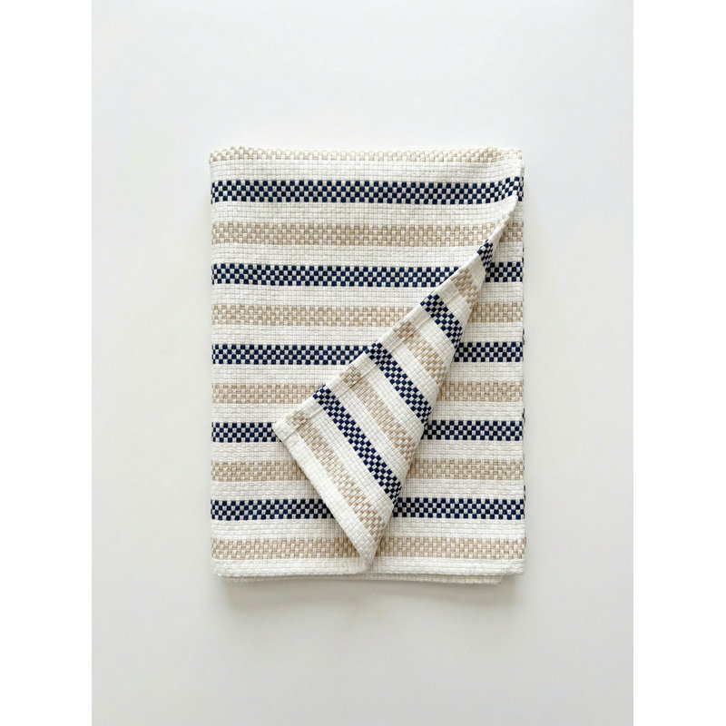 Red Marina Stripe Indoor Outdoor Table Runner 14x72, Navy Blue