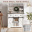 Armoire bar 72 po avec porte de grange coulissante, tiroirs, porte-bouteilles et porte-verres, style rustique