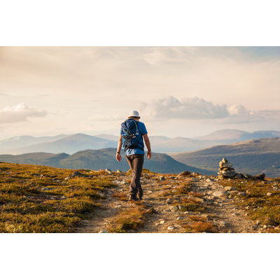 Klaracate " Hiker With Backpack Travelling In Norway Mountains Dovre " by Olgamiltsova