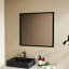 Miroir de salle de bain en aluminium noir avec une largeur de 32 pouces, avec et déformant, finition moderne, réflexion pour le couloir, large, corrosion par gauchissement, esthétique, vue claire et précise-130829885