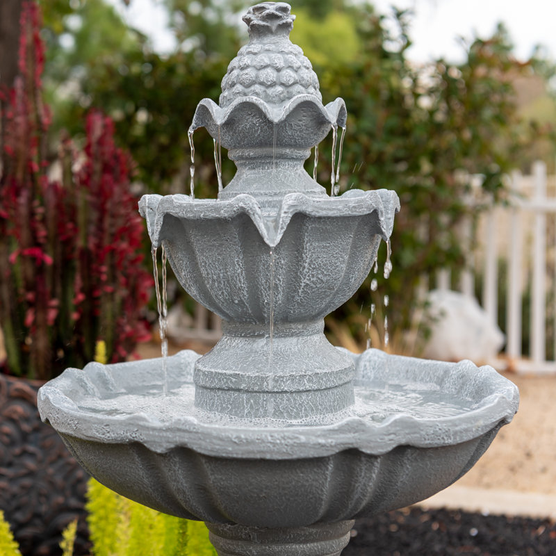  36.2 inches 2-Tier Outdoor Freestanding Solar Water Fountain - Classic Design